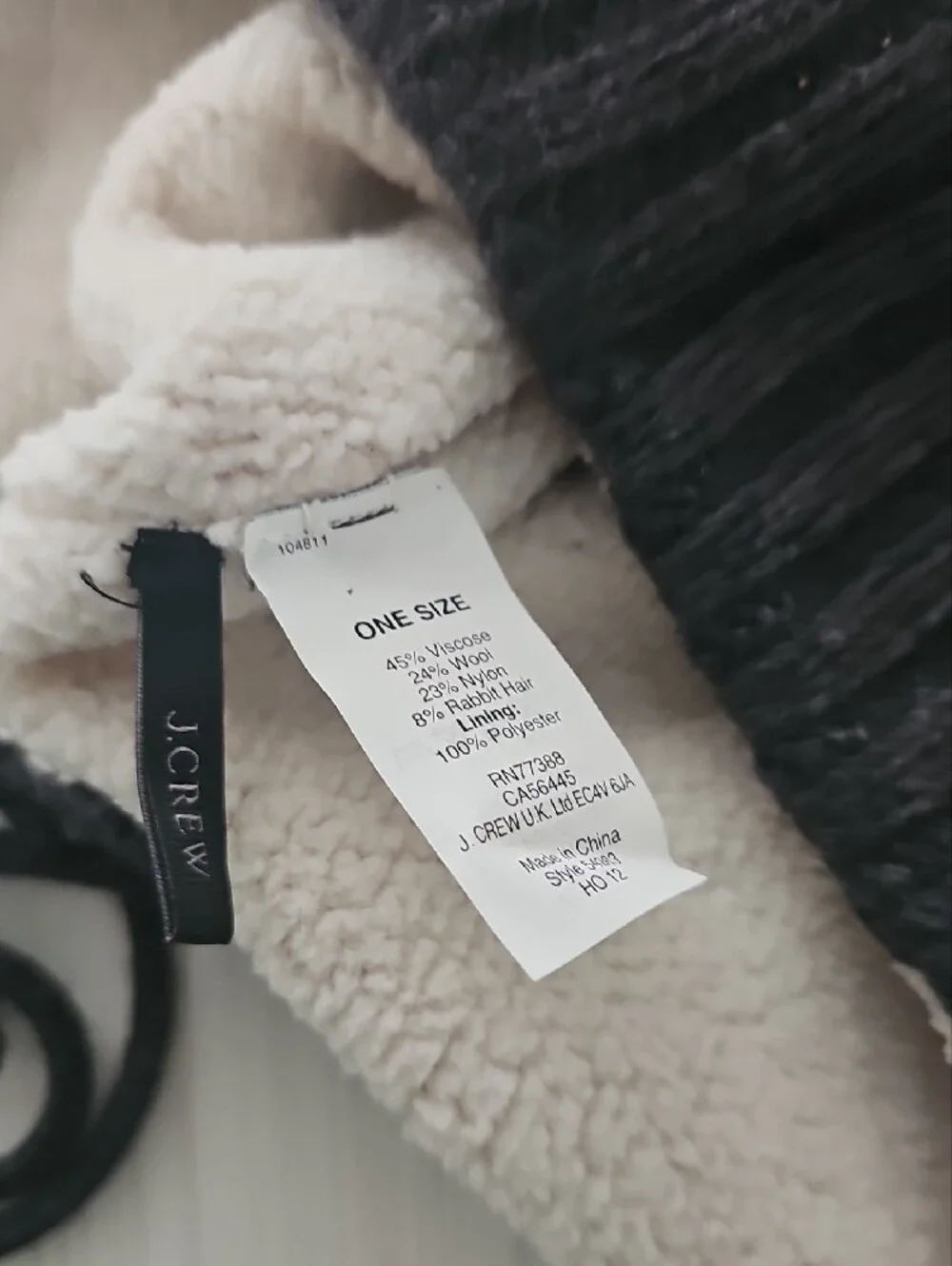 J. Crew Earflap Knit Hats in Charcoal and Black. Wool/cashmere Blend